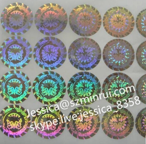 Manufacturer Hologram Destructible Paper Tamper Evident Self Adhesive Holographic Security Stickers Anti-fake Label