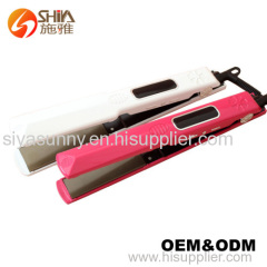 Digital LCD titanium plate flat iron infrared hair straightener hair roller online styling tools in china