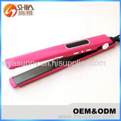 Digital LCD titanium plate flat iron infrared hair straightener hair roller online styling tools in china