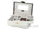 Double moistureproof wooden division plate jewellery storage box with flocked cloth