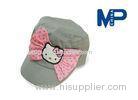 100% Cotton Cute Childrens Personalized Baseball caps with Hello Kitty Bowknot