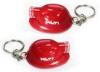 Red Mini Key Chain with Decorative LED Lamps Safety Helmet shape