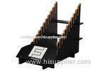 Black MDF Wooden Display Stands / Flooring Display Rack With Logo Printing