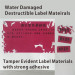 water sensitive paper/water sensitive material/fragile labels