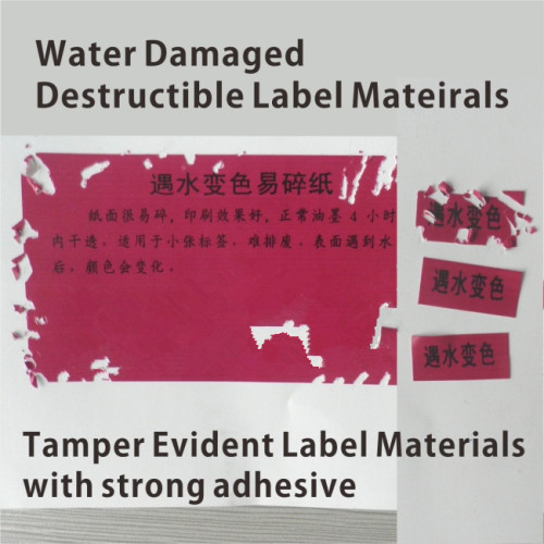 Unique Water Damaged Destructible Labels Vinyl for Warranty Void Color Change Destruct Sticker