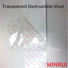 Unique Hot Sale Clear Destructive Vinyl Paper Roll Transparent Destructibel Lable Papers