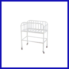 wheeled hospital baby bed with guardrail around