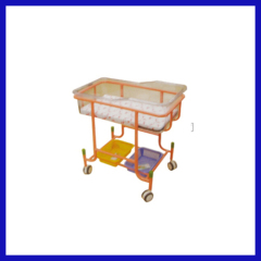 Sprayed carbon steel baby hospital bed with wheels