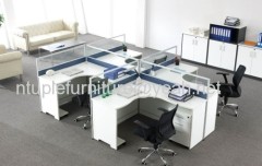 modern four seater office glass partition workstation #G27-2428