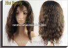 Long Brown Curly Brazilian Human Hair Full Lace Wigs for Thin Hair 120g - 200g