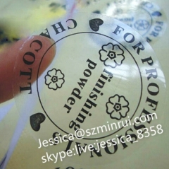 Custom Full Color Logo Printed Clear Plastic Vinyl Adhesive Film Stickers Water Proof Clear Vinyl Circle Stickers