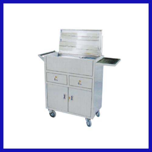 Stainless steel emergency cart with drawers and doors