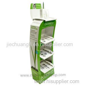 Depilatory Cream Custom Corrugated Free Standing Cardboard Floor Display Racks