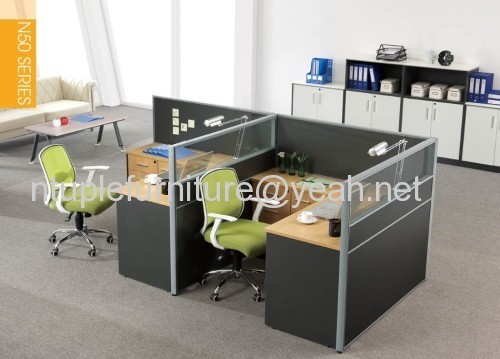 modern 2 seat office glass workstation factory #N50-1428A