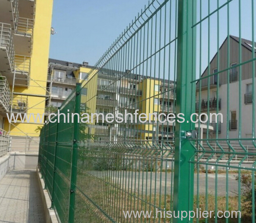 green PVC coated high security curved fence panel