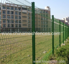 green PVC coated high security curved fence panel