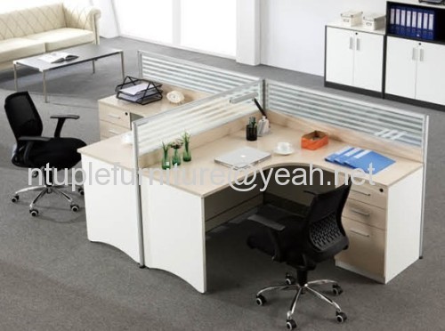 modern 2 seat office glass workstation/office workstation table