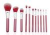 Beautiful Travel Professional Makeup Brush Set 11 Piece With Nylon Hair Red Color