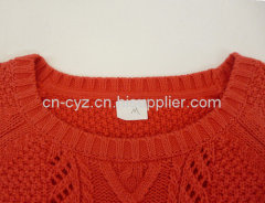 2015 Women's Orange Knitted Leisure Pullovers New Style Knitted Sweaters