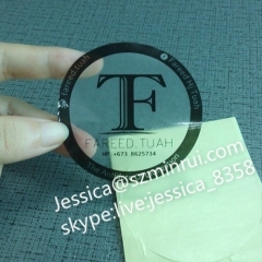 Custom Dia 6.5cm Circle Stickers Removable Transparent Waterproof PET Clear Sticker Logo Print Transparent Vinyl Labels