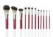 Handmade 12 Pcs Professional Make Up Brush Set With PU Cup Holder Red Color