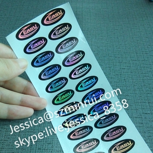 Shenzhen Minrui Supply Company Logo and Name Holographic Feature Vinyl Label Sticker Certificate Hologram Stickers