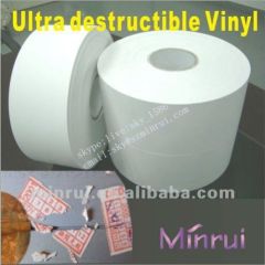 White Glossy Destructible Vinyl Eggshell Sticker Paper