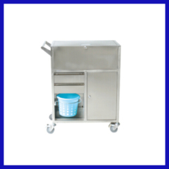 Stainless steel emergency trolley