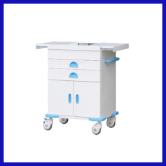 abs emergency drug trolley with drawers and doors