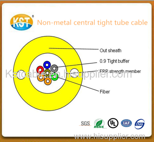 Fiber cable/24 cores Non-metal Central Tight Tube Outdoor optical Cable