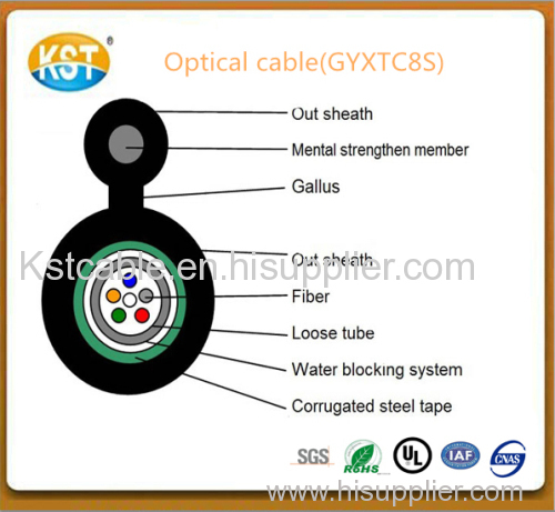 Outdoor optical cable/2-12 cores figure 8 Seif-support Stranded Cable GYXTC8S