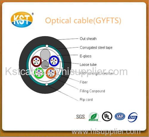 Stranded Non-metallic/24-48 cores Steel Tape layer Loose Tube Outdoor CableGYFTS