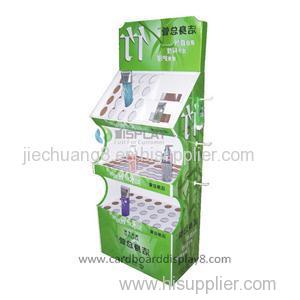 Customized Compartments Cosmetic Cardboard Display With Full Colors Printing