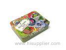 Cards Gift Storage Rectangular Tin Box Customized Double Sides Matt Varnish