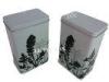 Wheat Flour Powder Rectangular Tin Box Storage With Metal Knob