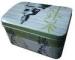 Tea Storage Rectangular Tin Box Bamboo Printed Holiday Tinplate