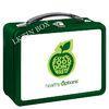 Apple Printed Lunch Tin Box With Plastic Handle And Metal Lock