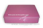 Custom Embossed Rectangle Gift Tin Box With Embossing And Pvc Window