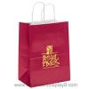 Hot Design Recyclable Kraft Paper Bag For Shopping With Gold Logo Foil Stamping