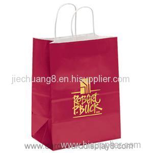 Hot Design Recyclable Kraft Paper Bag For Shopping With Gold Logo Foil Stamping