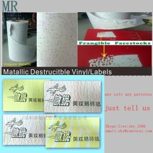 Unique Water Wave Ultra Destructible Vinyl Materials for Tamper Evident