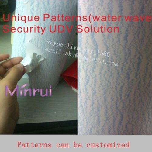 Unique Water Wave Ultra Destructible Vinyl Materials for Tamper Evident