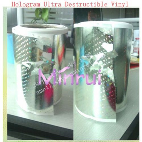 Self Designed One Time Use Hologram Ultra Destructible Vinyl Rolls Warranty Hologram Eggshell Stickers Material