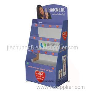 Custom Promotional Corrugated Cardboard Advertising Display Stands For Cosmetics