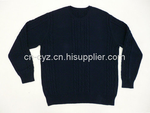 Men's Crew Neck Cable-knit Long-sleeved Pullovers