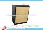 Black Small Sized Wood Reception MDF Desk SGS For Bank Customer Srvice