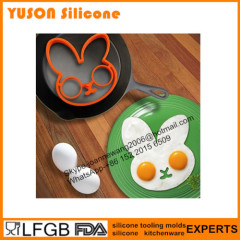 Food grade Bunny Shaped silicone egg pancake ring egg mold