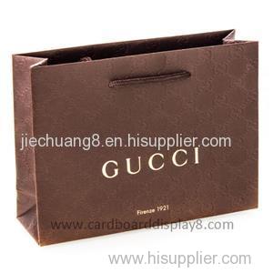 Recycled Embossed Hot Foil Brown Paper Bag With Handles