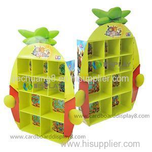 Beauty Ladder-shaped Floor Cardboard Display Stands For Food