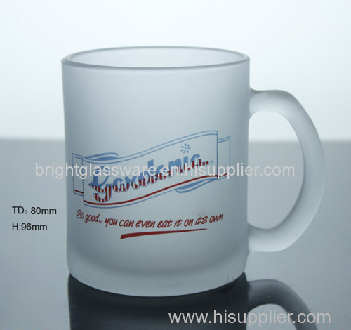 Custom logo frosted glass beer cups for wholesale